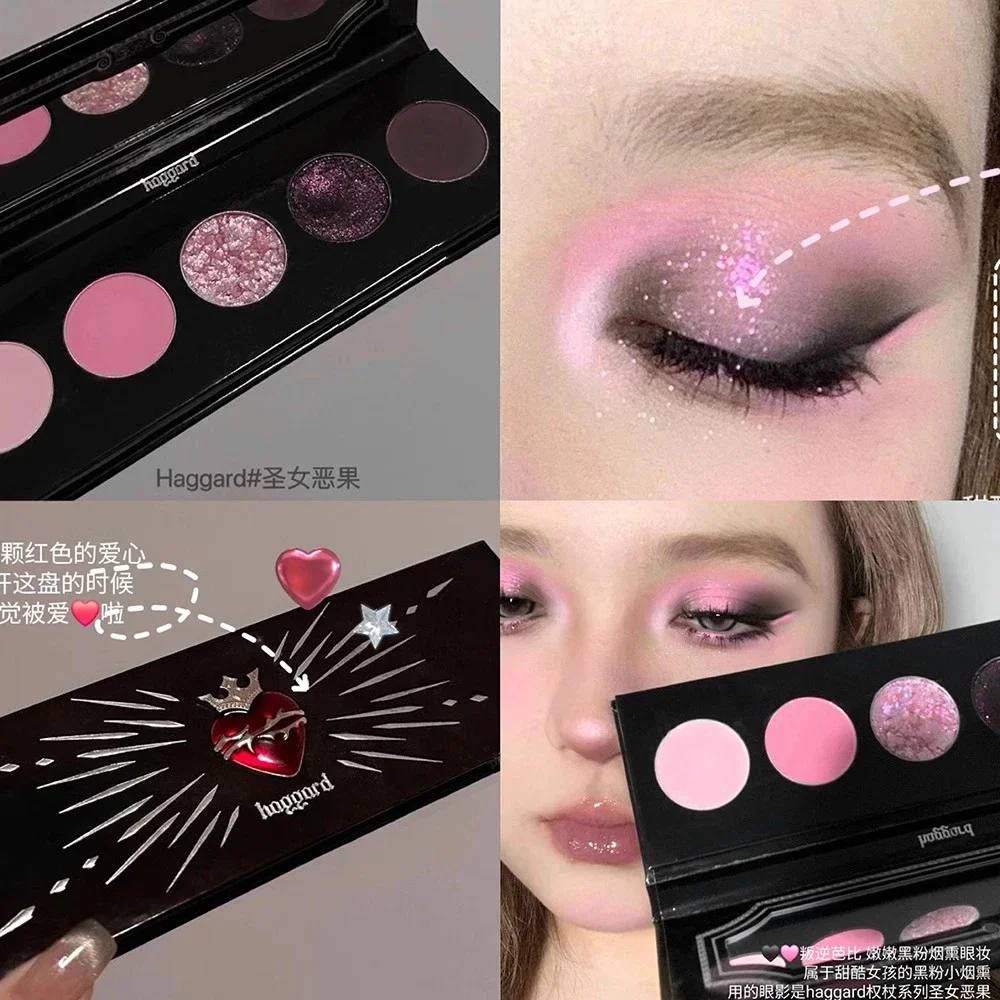 Haggard-sombra de ojos estilo Punk, paleta de sombra de ojos camaleón, brillo, maquillaje de ojos ahumados de larga duración, belleza rara