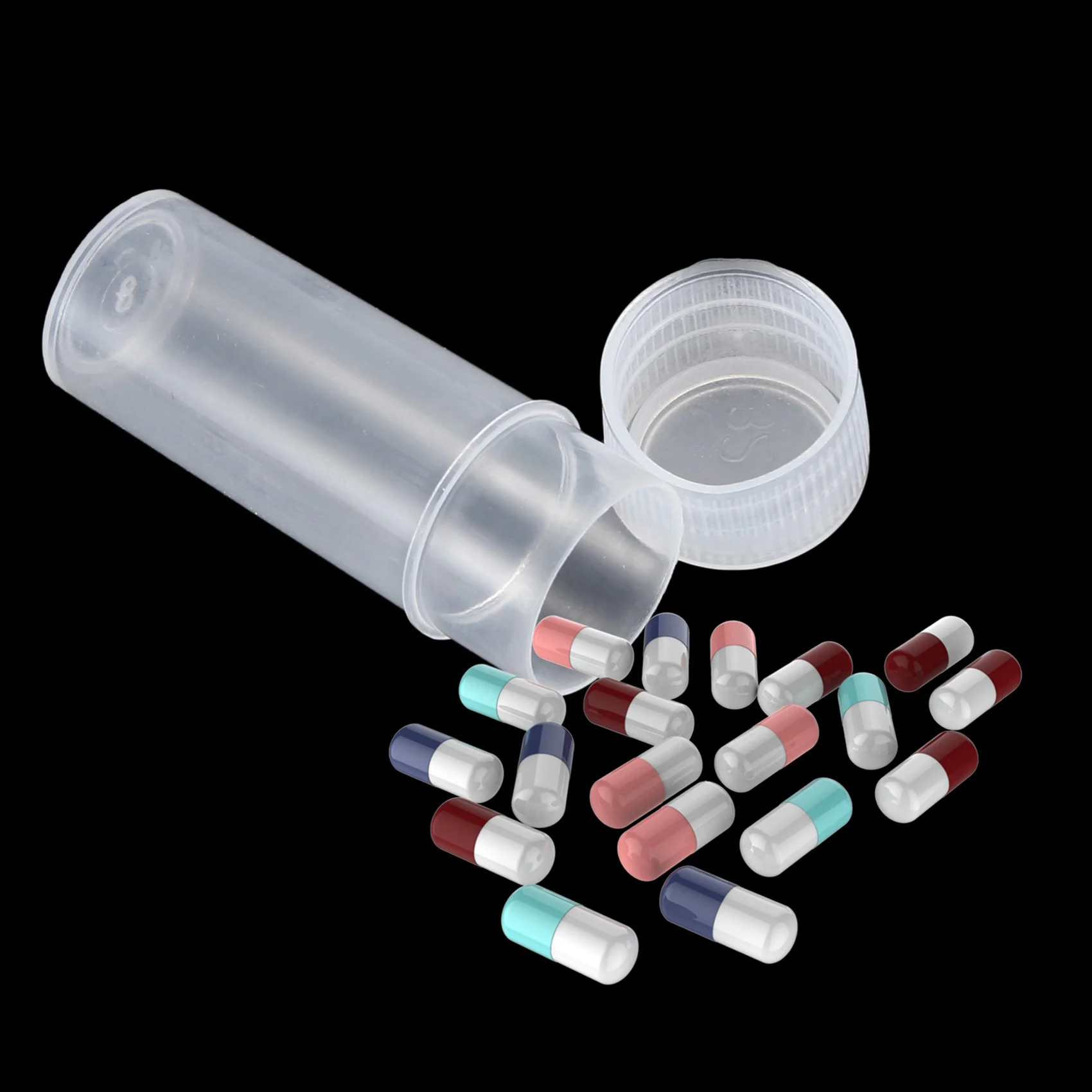 N98R 100X زجاجة عينة بلاستيكية 5 مللي أنبوب اختبار مختبر حاوية تخزين قارورة صغيرة + غطاء