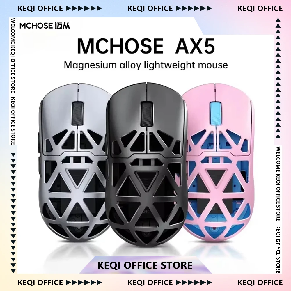 

MCHOSE AX5 Magnesium Alloy Mouse Paw3395 Sensor Low Latency Lightweight Wireless Customize Gaming E-Sports Mice PC Accessories