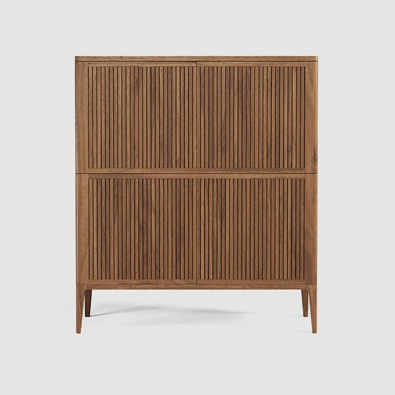 

Black Walnut Grid Sideboard Cabinet Simple Modern Oak Locker Nordic Living Room Side Cabinet