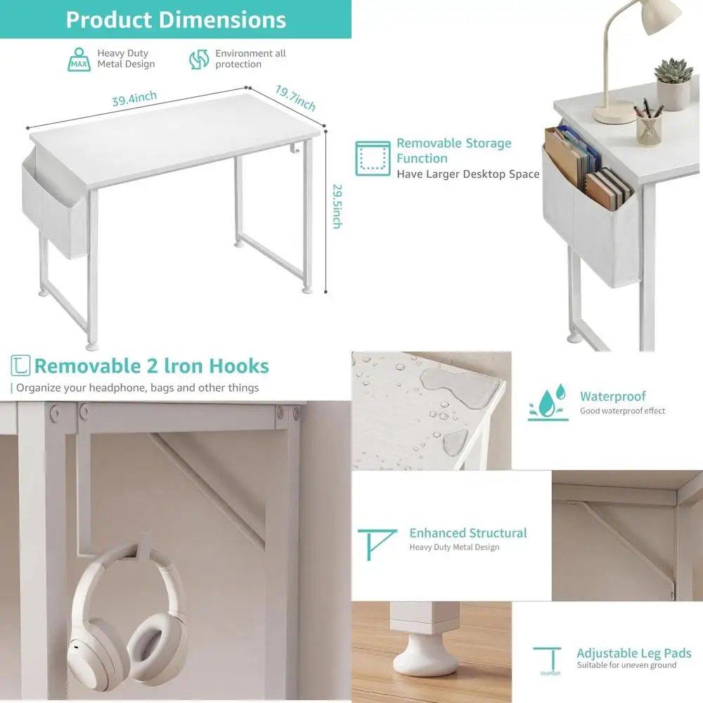 

40 Elegant White Study Desk for Kids, Girls, and Students - Home Office Writing Desk