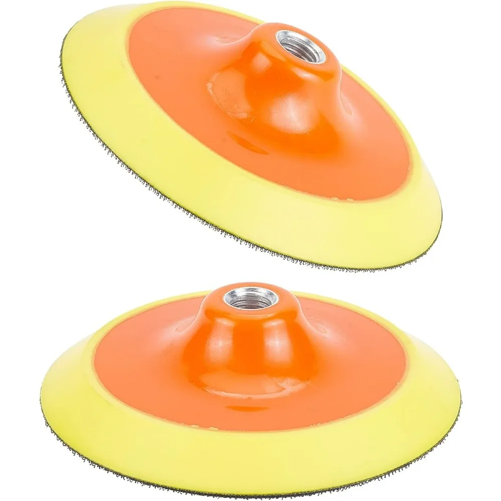 

2Pcs Polisher Buffer Backup Pad Dark Orange Flexible Edge Polishing for Polishing Buffering Soft Wool with Hook and Loop Pad