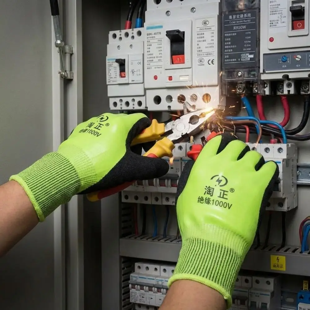 Withstanding Voltage 1000 V Electrician Insulating Gloves High Elasticity Anti Slip Safety Protective Gloves Anti-shock