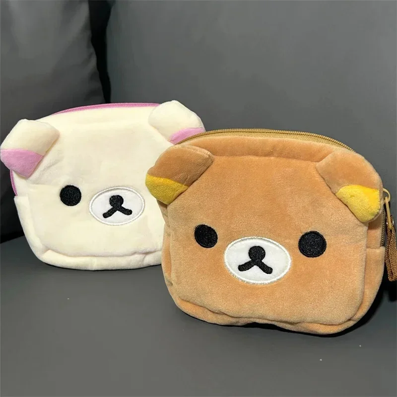 

Новый милый органайзер для макияжа Rilakkuma, сумка для хранения с мультяшным медведем, плюшевый мульти-футляр, кавайные косметички, косметичка для косметики