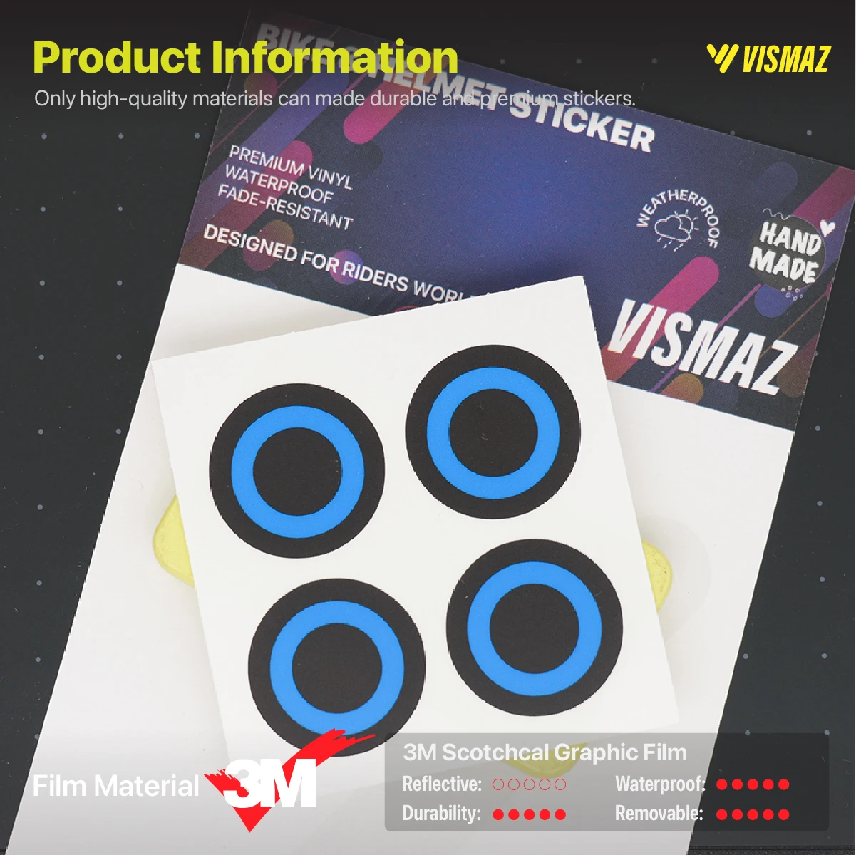 VISMAZ MT8 MTB Brake Caliper Decorative Ring Decal Color Change Vinyl Sticker Waterproof UV Resistant Custom Brake Trim
