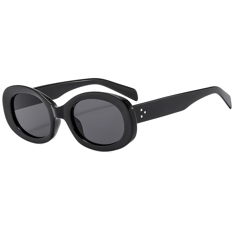 2024 New Oval Frame Sunglasses Retro Small Frame Sun Glasses Versatile Fashion Y2K Holiday Street Shooting Glasses Female