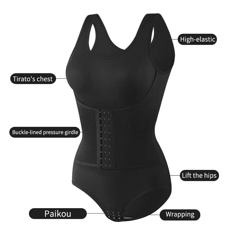 Bodysuit Shapewear Double Breasted Tummy Control Body Shaper Postpartum Slimming Woman Waist Trainer Flat Belly  Comfort Corset