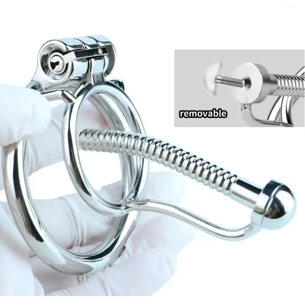 2025 New Urethral Tube Piercing Metal Chastity Cage Lock Cock Device Adult Game  Male Penis Exercise Advanced Player Sex Toys