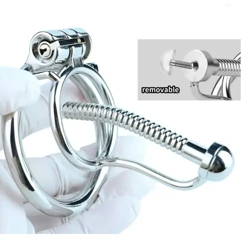 2025 nouveau Tube urétral Piercing Cage de chasteté en métal verrouillage dispositif de coq jeu adulte exercice de pénis masculin joueur avancé jouets sexuels