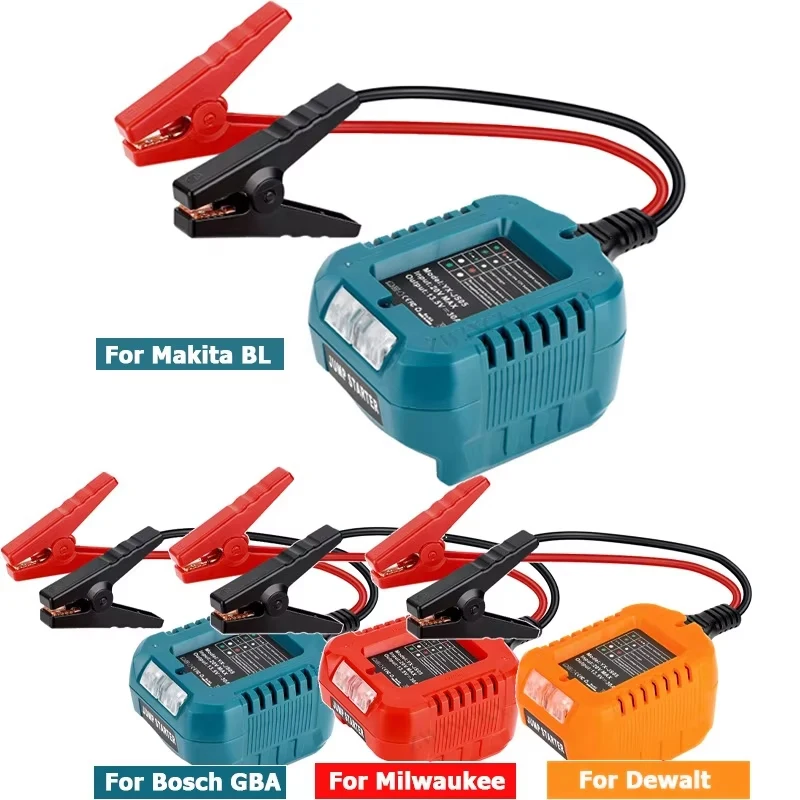 

Battery Converter Adapter for Makita/Dewal/Milwaukee/Bosch，18V 20V Li-Ion Battery Car Jump Starter Power Connector Car Igniter