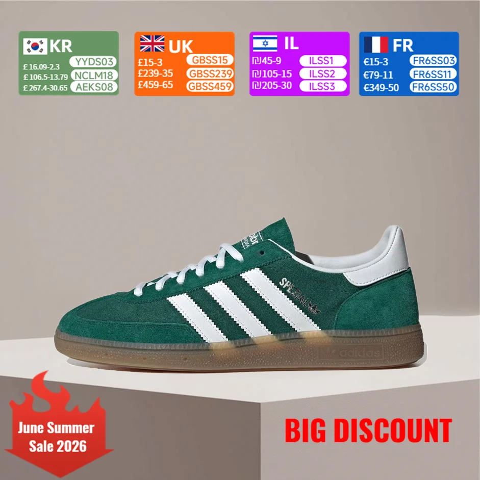 adidas Originals HANDBALLSPEZIAL Comfortable and versatile Non-slip and durable Low-top sneakers for men and women IF8913