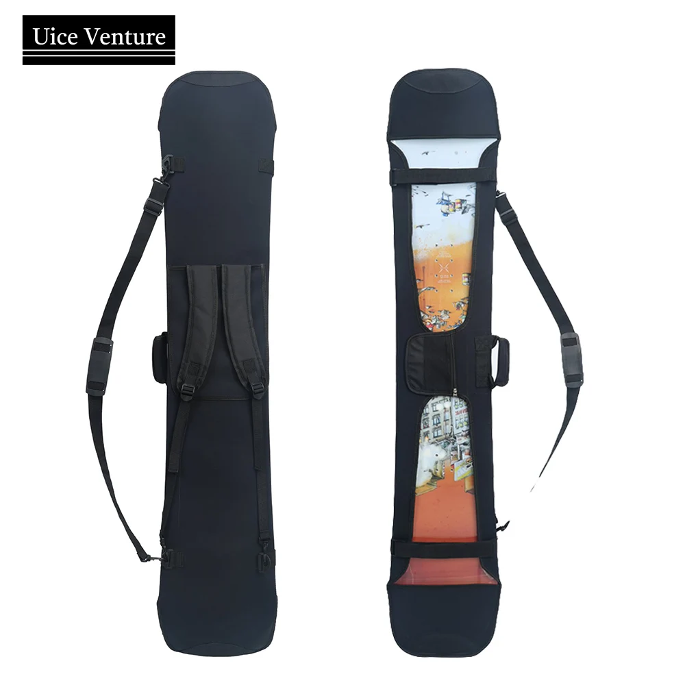 150cm Ski Carry Bag Ski Bag with Shoulder Straps Snowboard Bag For Air-Travel Outdoor Waterproof Snowboard Equipment Bag