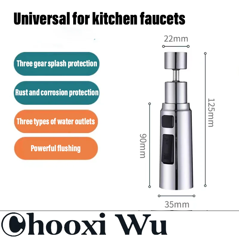 CHOOXIWU-extensor de grifo para cocina y baño, aireador multifunción, Caño para cocina y baño