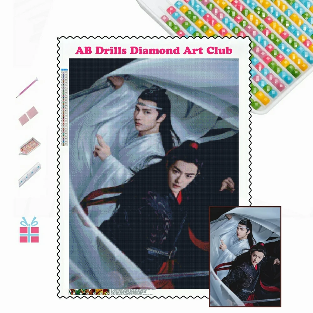 The Untamed Chen Qing Ling 5D DIY Diamond Painting Embroidery Mosaic Xiao Zhan Wang Yibo Rhinestones Cross Stitch Home Decor