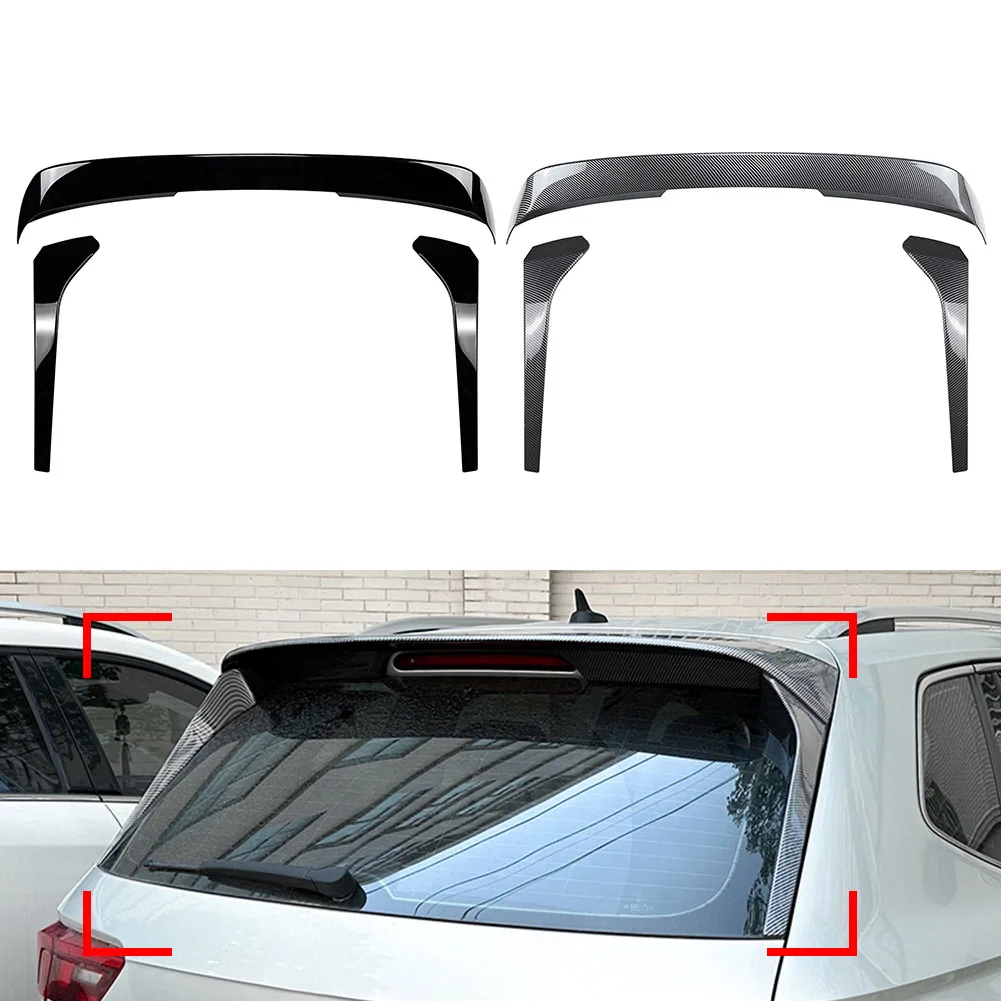 3Pcs Car Rear Trunk Spoiler Lip Wing Side Splitter Trims For VW Tiguan MK2 Standard Change Rline 2017-2023