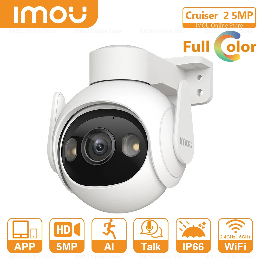 IMOU Cruiser 2 WiFi6 Outdoor IP Camera with Person Vehicle Detection Full-Color Night Vision Romote Built-in Wifi Weatherproof