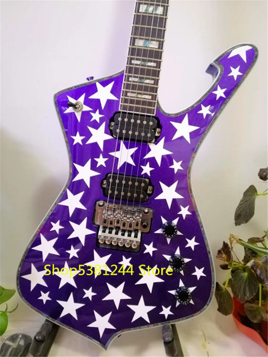 Free transportation, purple 6 string electric guitar, color selection, factory customization