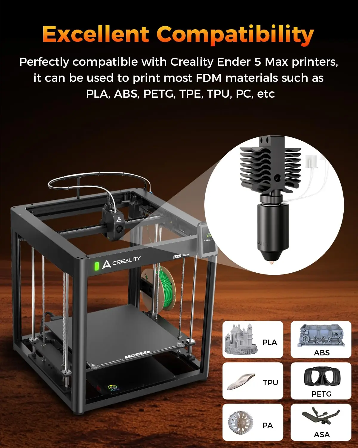 Creality Official Ender 5 Max Ceramic Heating Block Kit,with tool,High Thermal Conductivity, High Flow Printing for Ender 5 Max