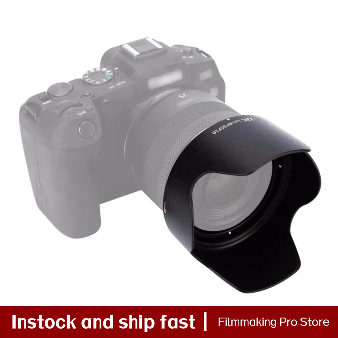 JJC Lens Hood for Canon RF35mm F1.8 MACRO IS STM Lens on Canon EOS R5 R6 R RP Ra C70 Camera Accessories