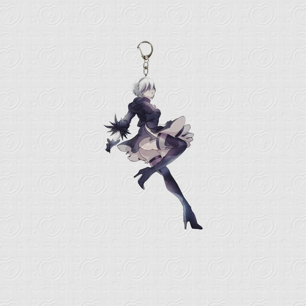 6 سنتيمتر لعبة NieR: Automata سلسلة مفاتيح مصنوعة من الأكريليك نموذج تأثيري شخصيات حلية اكسسوارات عيد الميلاد جمع هدية #6