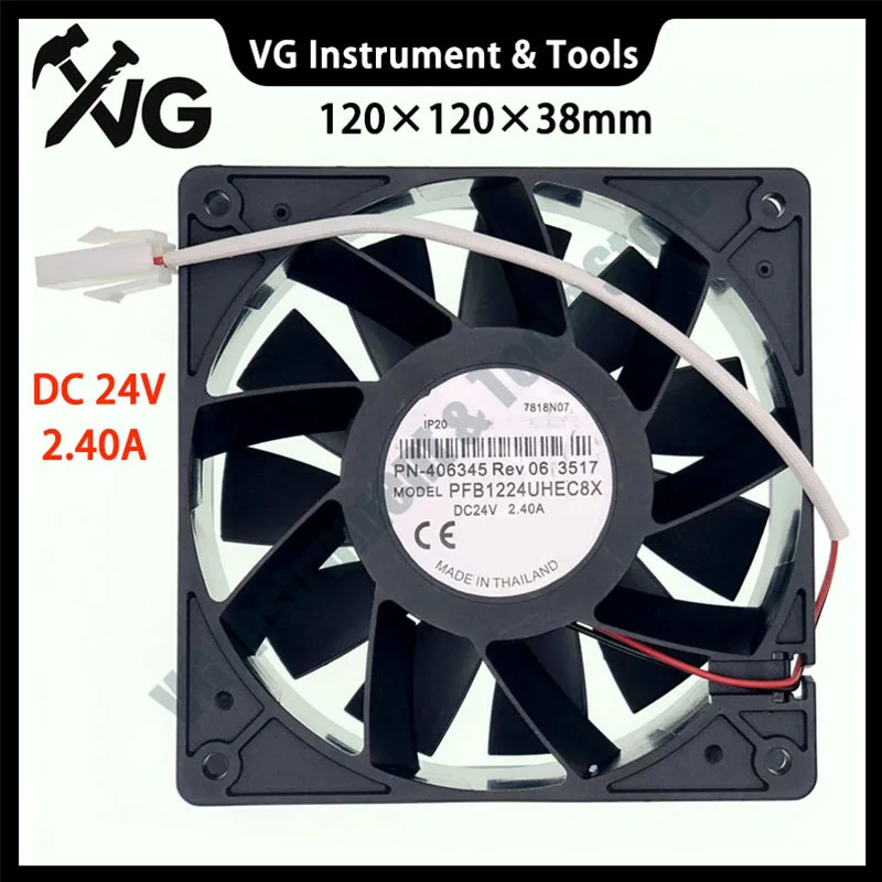 New For PFB1224UHEC8X PN-406345 Rev 06 3517 fan DC 24V 2.40A 12CM 120 × 120 × 38mm 5500RPM 2-wire cooling fan