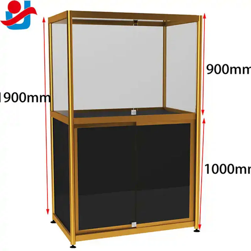 custom.Customizable alloy frame display furniture equipment glass display cabinet showcase with lights