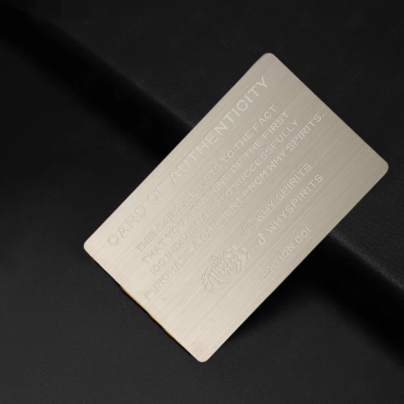 Custom White Metal Card for Wiggles Pet Service Branding Metal Card