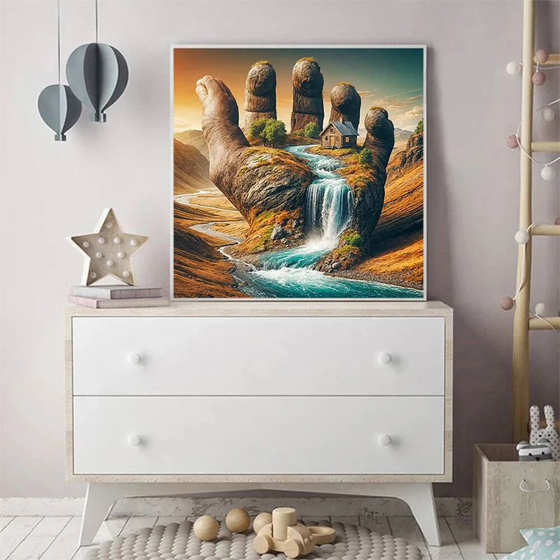 النبي جديد وصول اليد الماس الفسيفساء المشهد كامل مربع جولة الماس التطريز شلال دهان داي الحرف اليدوية #3