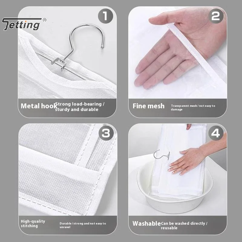 

Hanging Handbag Organizer Wardrobe Closet Transparent Storage Bag Door Wall Clear Sundry Shoe Bag Hanger Pouch Accessories