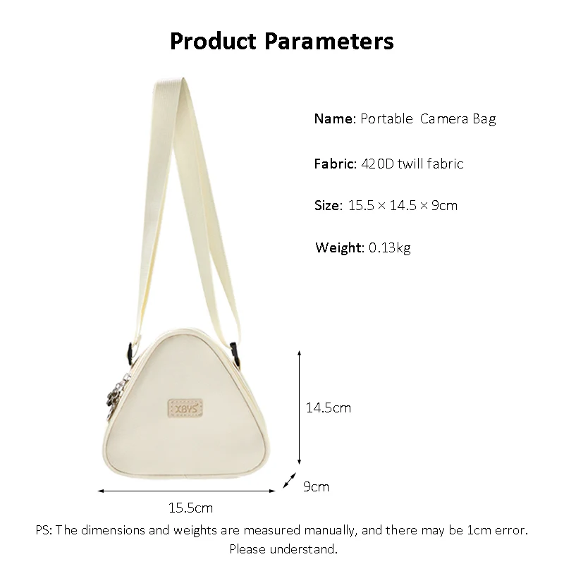 Beige Shoulder Camera Bag Micro Single Mirrorless Camera Triangular Storage Bag For Leica