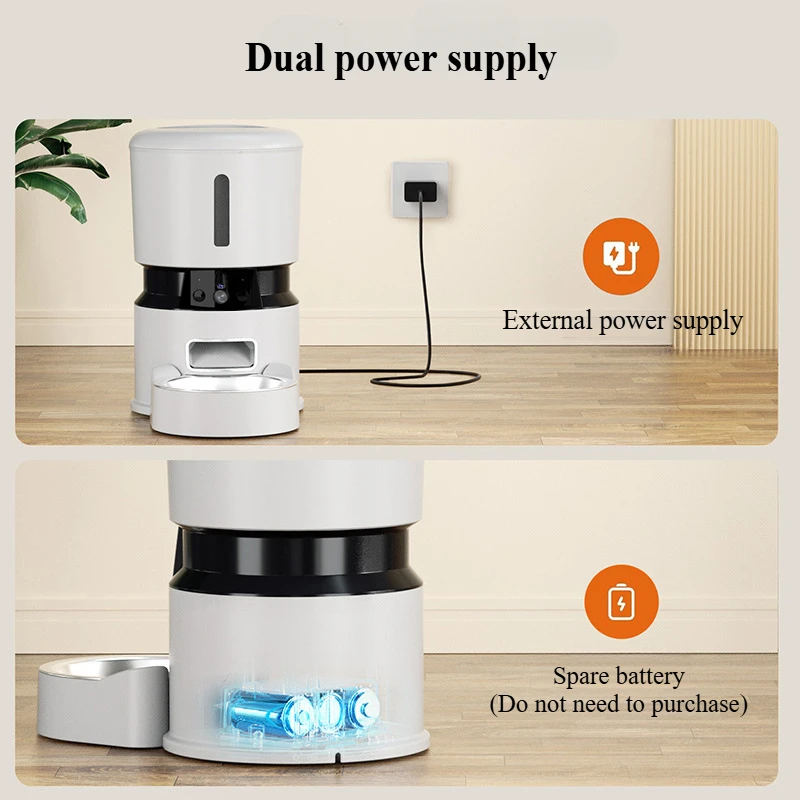 SMART CONNECTIVITY: WiFi-enabled pet feeder with built-in camera allows real-time monitoring and remote feeding control through