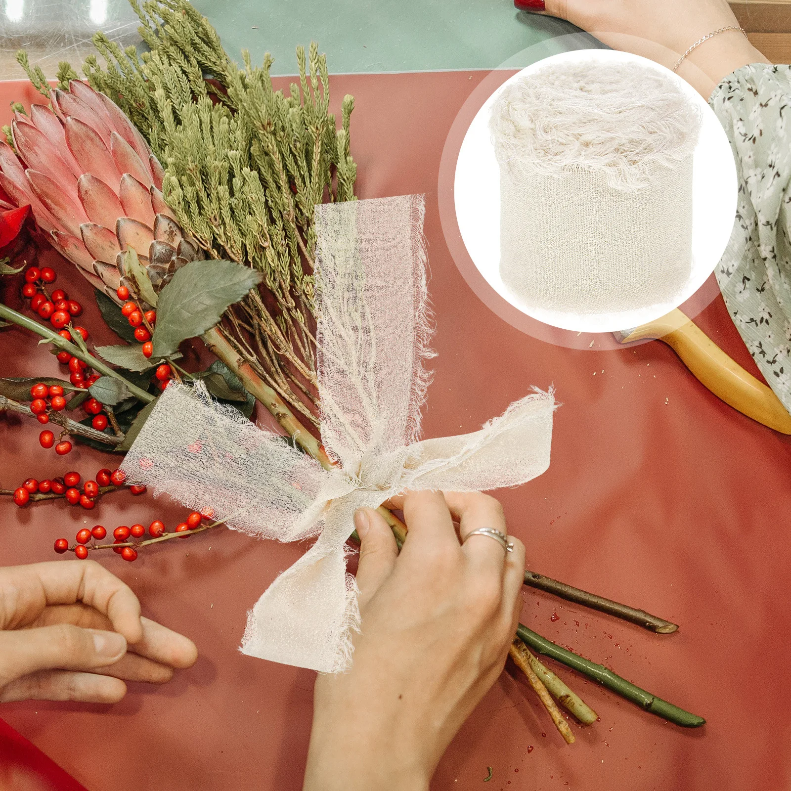 

3 рулона ленты для свадебного декора, гладкая, нежная, с бахромой, для флористических букетов, свадебных книг, коробок для торта, рукоделия