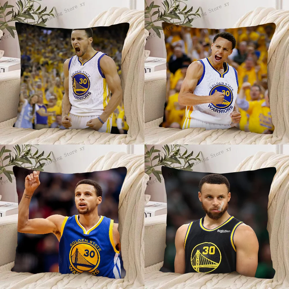 Basketball Star Pillow Case Fashion Square S-Stephen Curry Pillowcase Bedroom Sofa Room Ins Decoration Leisure Cushion Cover