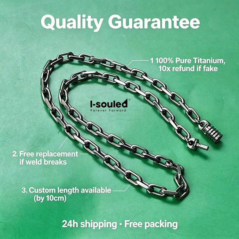 8mm Titanium Welded Chain Necklace And Bracelet Lightweight Sweatproof Jewelry with Titanium Buckle for Active Wear