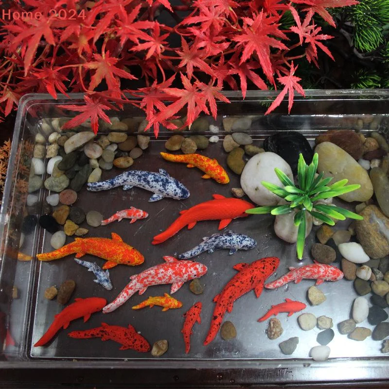 

Gift Cartoon Mini Koi Fish Ornament Resin Crafts Cute Carp Figurines Simulation DIY Small Fish Statue Fairy Garden Decorations