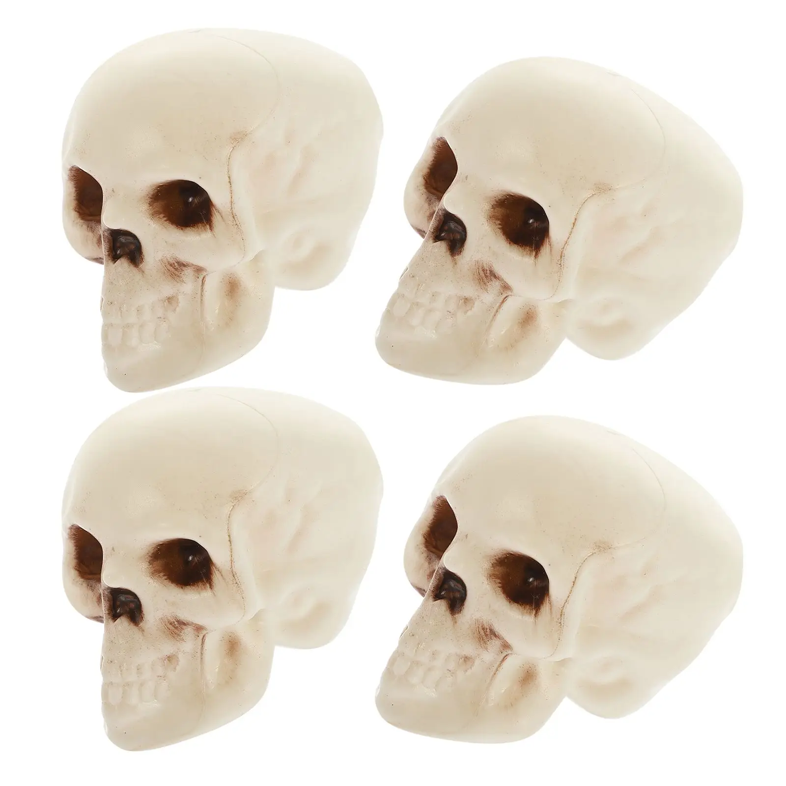 

4 Pcs Mini Skulls Resin Halloween Decor Head Charms Craft DIY Party Accessories Miniature Models Garden Supplies