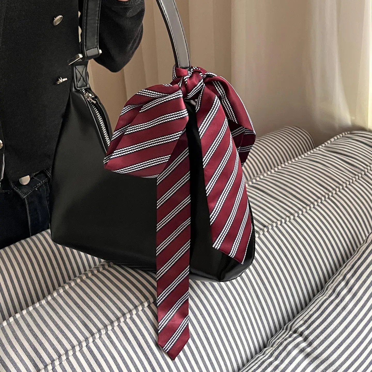 Corbatas a Rayas Estilo Universitario, Corbata para Camisa de Uniforme Escolar para Niñas, Cinturón Largo Multifuncional, Corbatas para Niños, Accesorios Escolares