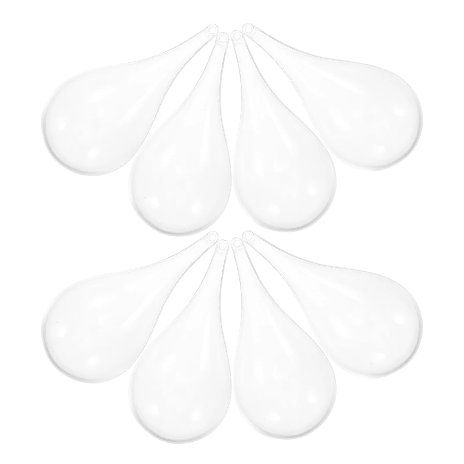 

8Pcs Transparent Fillable Ornaments Ball Water Drop Design Hanging Pendant for Wedding Christmas Party Home Decor