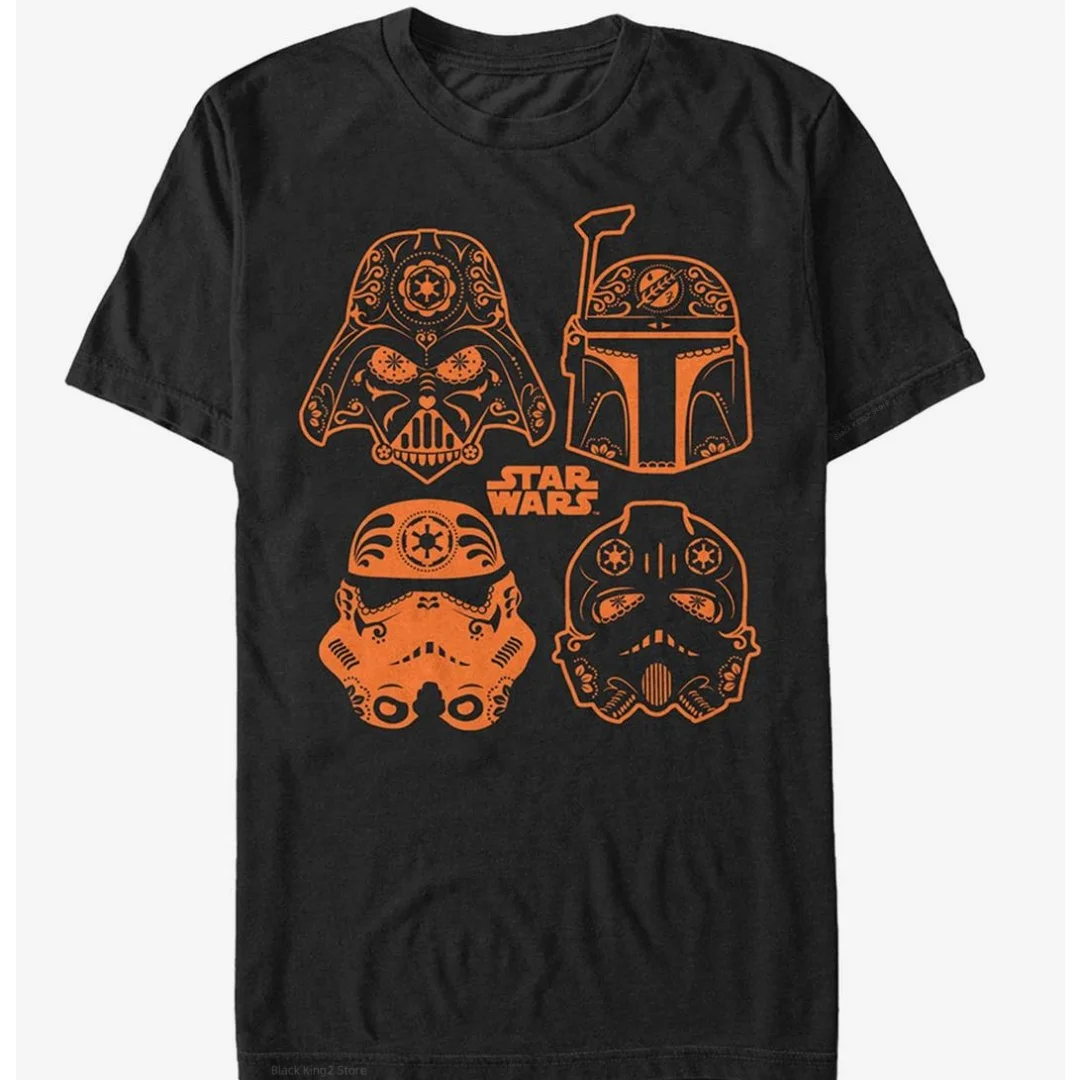 Halloween T-Shirt for Men Star Wars Stormtrooper Jack-O-Lantern Goth Vintage Street Short Sleeve T Shirts Mens Womens Clothing