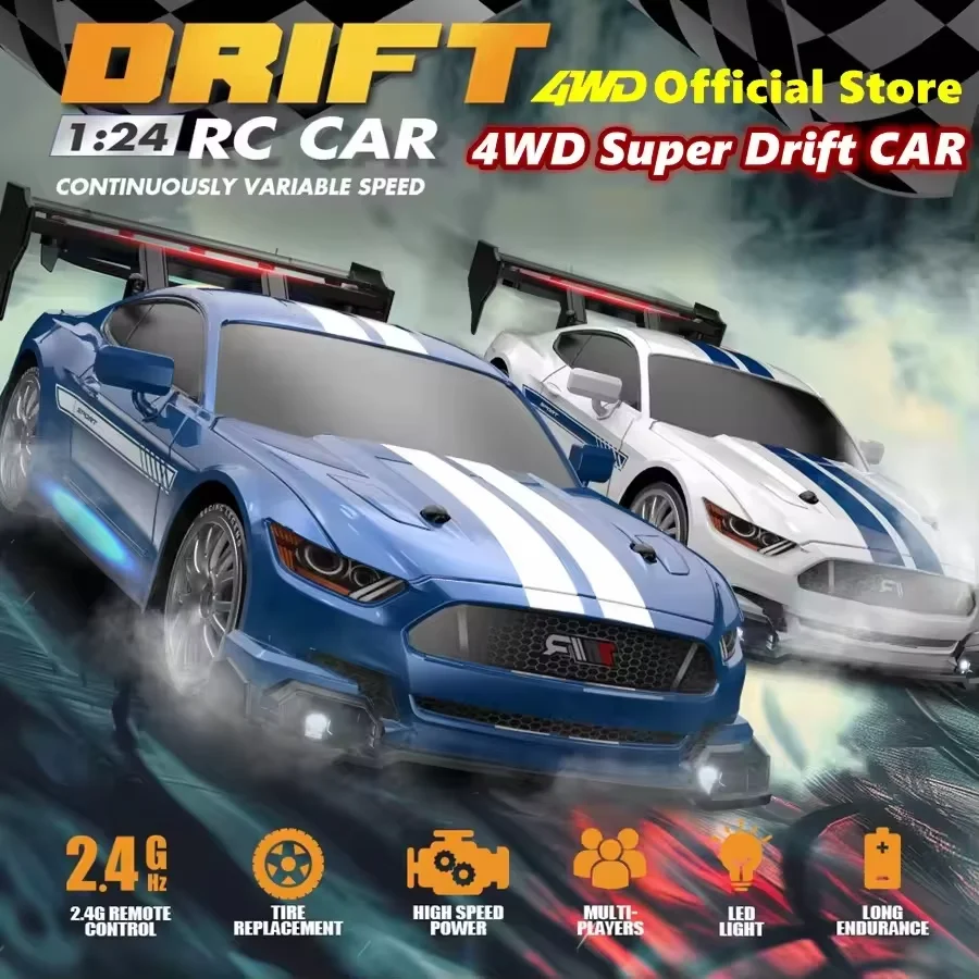 RC Drift Car 2.4G Radio Remote Control Car 4WD 20KM/H High Speed Racing Vehicle 4X4 Off-Road Truck with LED Lights Toy Gift view 6