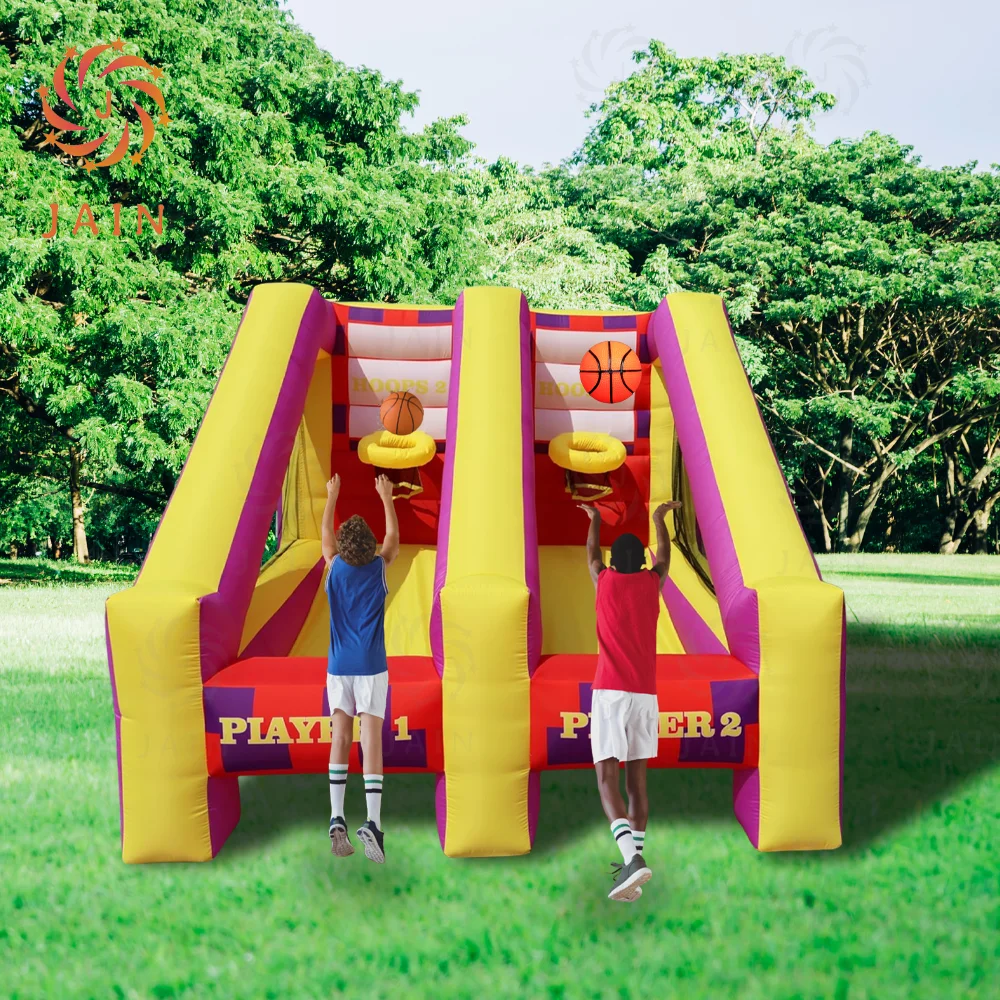 

Надувное баскетбольное кольцо, надувная вечеринка, баскетбольная игра, 2 кольца для 2 игроков с 2 воздуходувками для прокат событий
