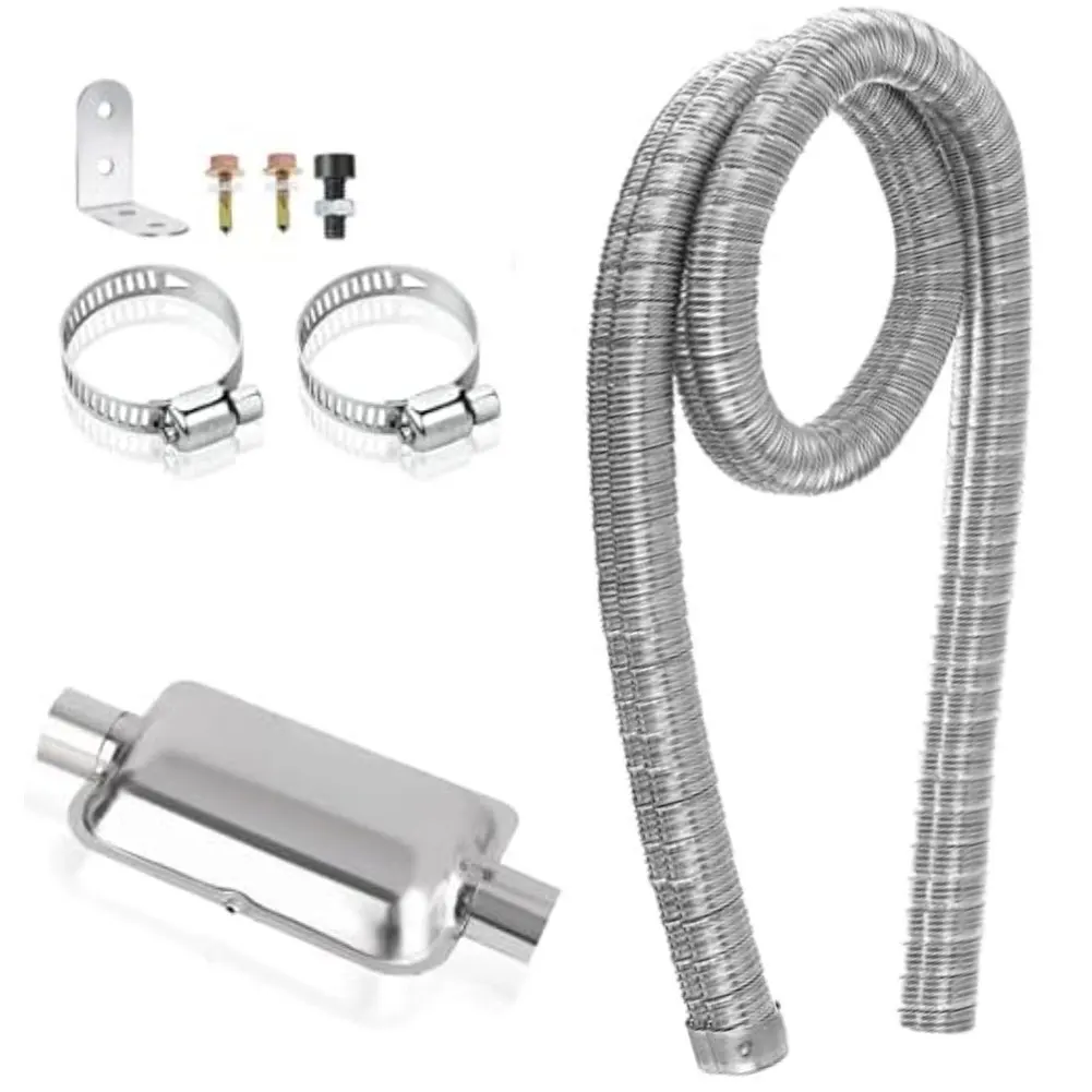 

300 см, 304 нержавеющая сталь, аксессуары для выхлопной системы автомобиля, полный комплект для установки, двухслойная конструкция