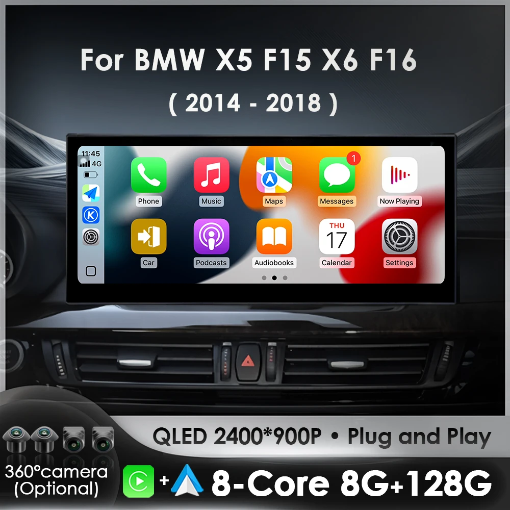 10,33 '12,3' беспроводной мультимедийный плеер CarPlay, Android автоматический экран для BMW X5 F15 X6 F16 2014-2018 NBT EVO, головное устройство