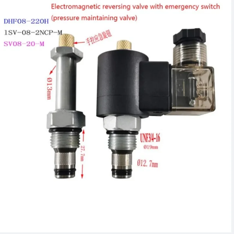 Hydraulic Solenoid Valve SV08-20 Electromagnetic Reversing Valve LSV-08-2NCP Oil Drain Valve Electric One-way Valve Shear Trigge