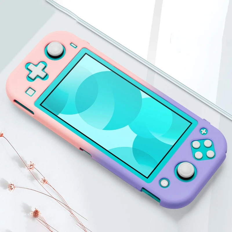 

Защитный чехол для Nintendo Switch Lite, красочный, милый, жесткий, задняя крышка, аксессуары для игровой консоли, фиолетово-розовый HGC