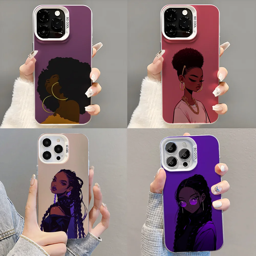 

Black Girl Afro Phone Case Phone Case For iPhone 14 16 15 11 12 13 Pro Max Mini Plus Shockproof Cover