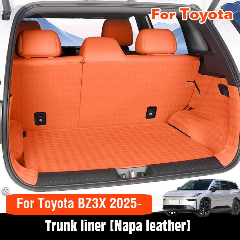 

Для Toyota BZ3X 2025 2026, автомобильный багажник, спинка заднего сиденья, защита спины, водонепроницаемый кожаный коврик против царапин, комплект накладок