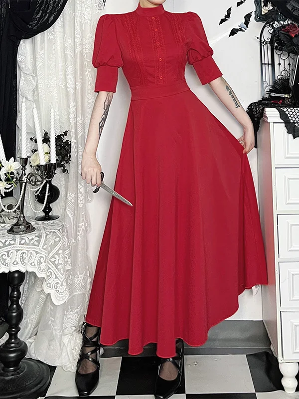 Abito rosso di Halloween Costume cosplay Abiti gotici Tuta da donna slim fit Rojita giapponese Maniche lunghe Abiti a vita alta