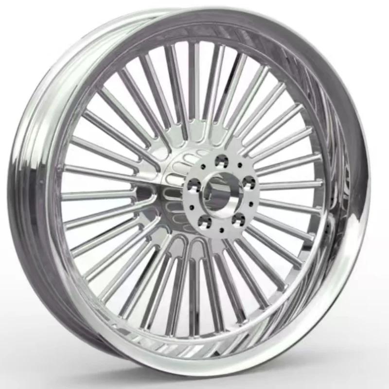 Professional 21 Inch Chrome Black Forged Motorcycle Wheel For Harley Davidson Softail for  Boy FLSTF / FLFBS