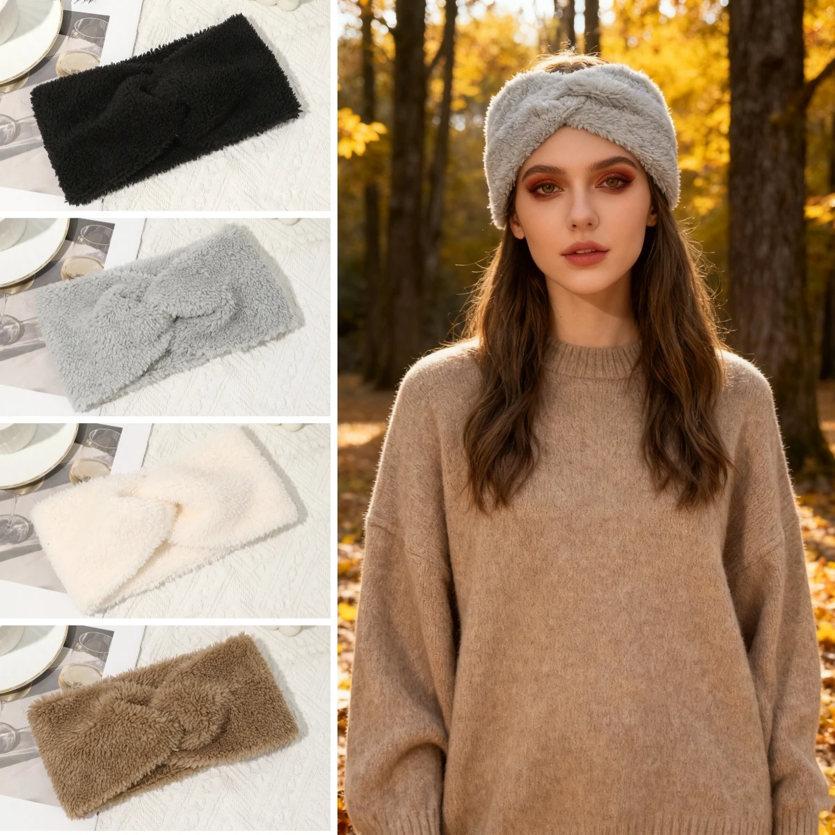 

1pc Knitted Knot Cross Headband for Women Autumn Winter Elastic Hair Bands Ladies Hair Accessories Headwear Fashion Hairbands